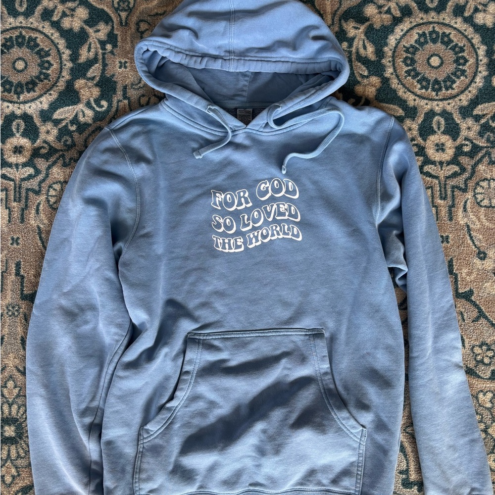 Sky Blue Graphic Hoodie for Men